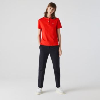 Lacoste Classic Fit Soft Cotton Petit Piqué Polo Dámské - Polo Červené | CZ-dPIkSC